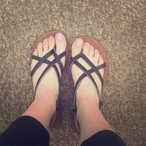 Black strappy sandals